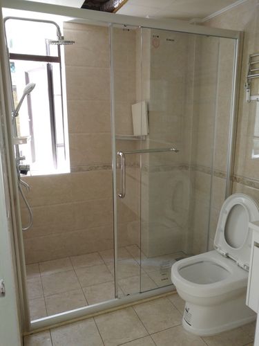 浴室干湿移门淋浴玻璃隔断淋浴房 一字卫生间推拉移门全国可发货