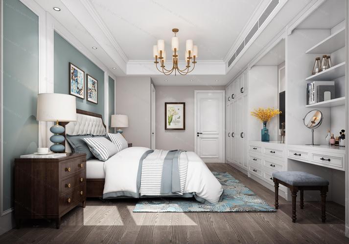 美式主卧室模型