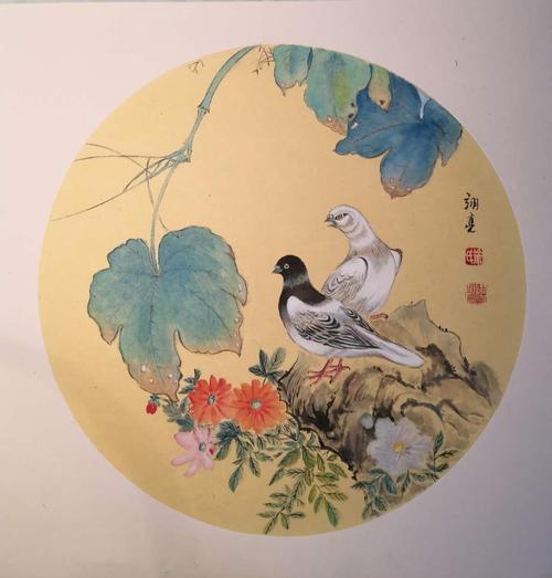 徐翊亮,花鸟画《和平使者》