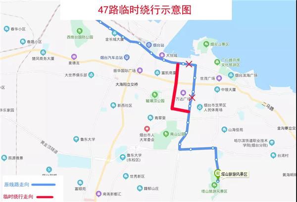 二,47路  由塔山旅游风景区发车,沿原线路行至胜利路与建昌南街交叉
