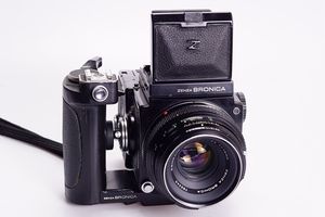 勃朗尼卡 bronica etr s p 75/2.8 腰平过片手柄 中画幅胶片相机