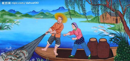 捕鱼设计图__绘画书法_文化艺术_设计图库_昵图网.