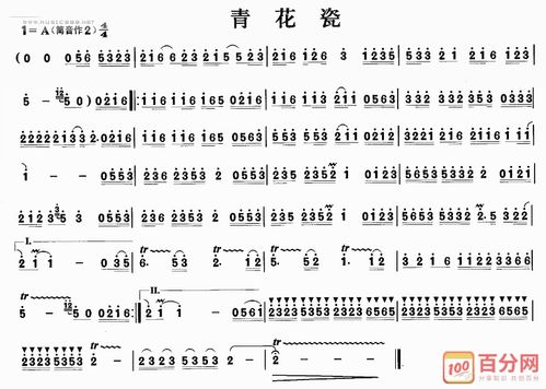 周杰伦青花瓷笛子简谱及歌词