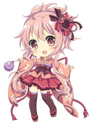 萌q版 二次元 女孩 插画