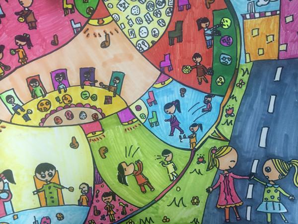合肥市六安路小学——四(1)班文明礼仪绘画作品图片