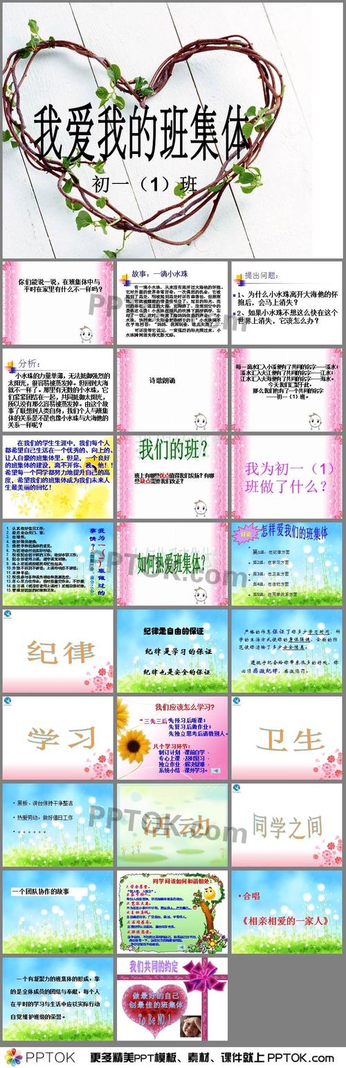 初中我爱我的班集体主题班会ppt