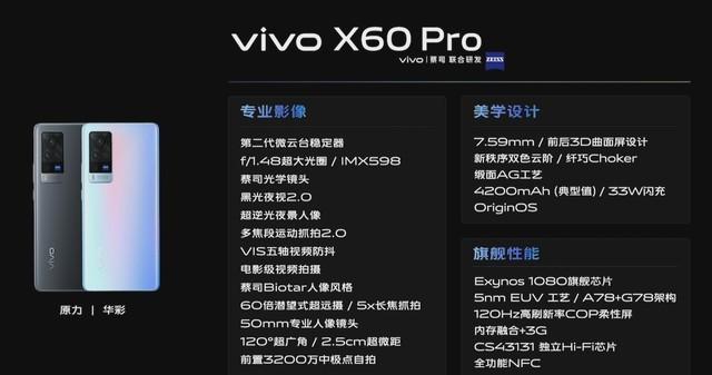 vivo x60 pro参数其中vivo x60 pro的售价为:12 256gb版本售价4498元.
