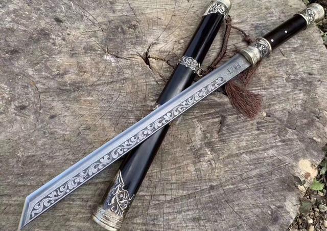 花纹钢黑檀木唐刀