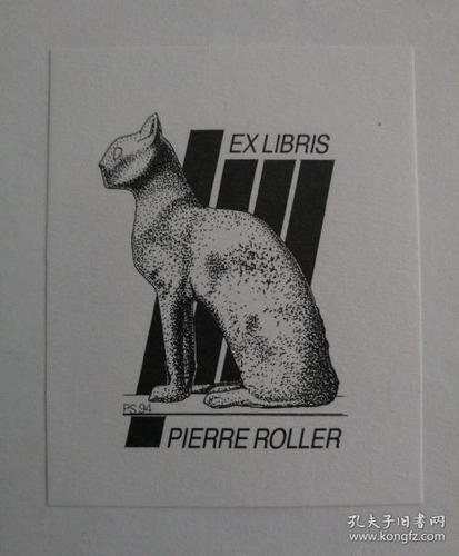 欧洲艺术家1994年创作《立体猫咪》藏书票一枚