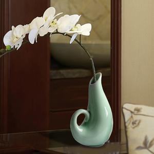 艺术花瓶摆件插花干花装饰简约素雅水培花器天鹅禅意花插陶瓷家居