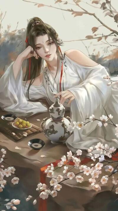 《喝酒的少女》动漫美图