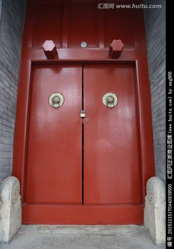 [正版商业] 北方民居传统中式红色木大门