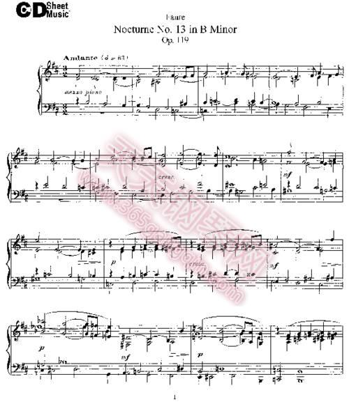 天天钢琴网-免费下载nocturne no. 13 in b minor op.119