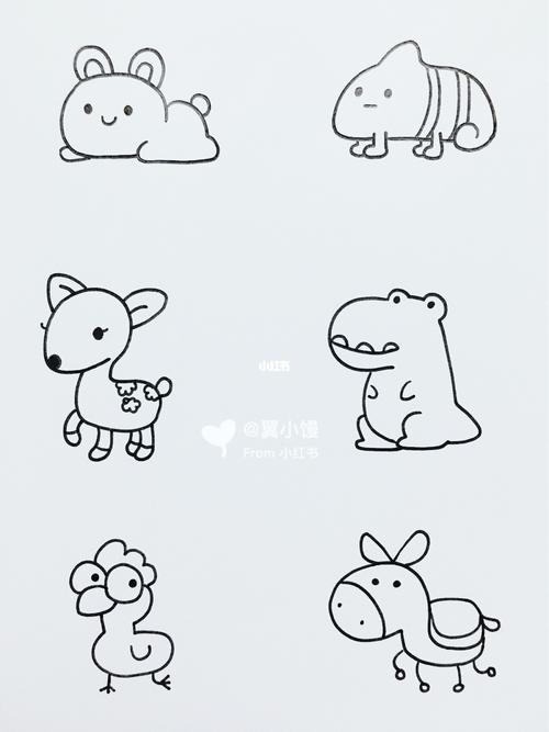 可爱萌系简笔画-小动物_简笔画_教程_素材_简笔画教程