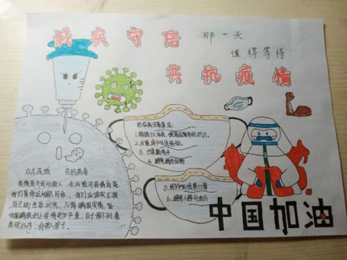 "抗击疫情,有你我在身边"创意手抄报展示