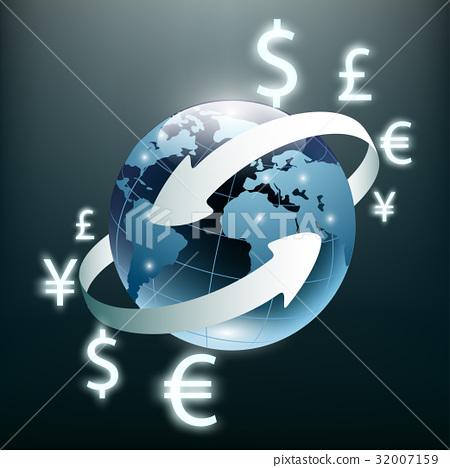插图素材: money transfer. global currency. stock exchange.