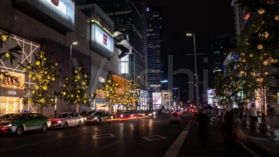 成都春熙路太古里夜景延时