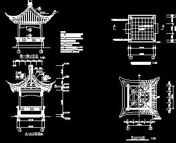 古建四角亭设计图