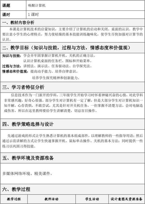 文档下载 所有分类 小学教育 其它课程 > 表格式教学设计方案模板侵权
