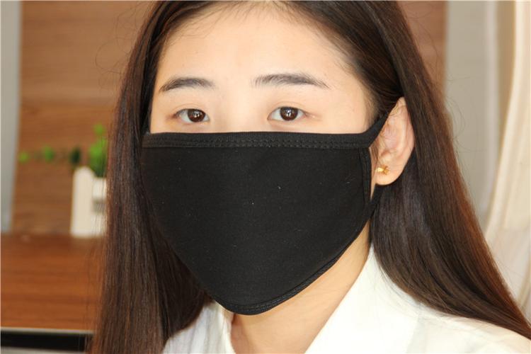 精品莫代尔口罩双层纯棉黑色男女冬季加厚保暖防雾霾黑色口罩
