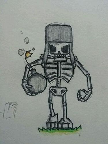 玩家手绘分享 皇室战争骷髅巨人与公主殿下