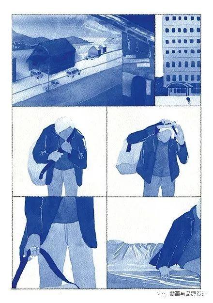 插画丨水彩竟然也能画出纯粹的单色调每一幅都有一个自己的故事