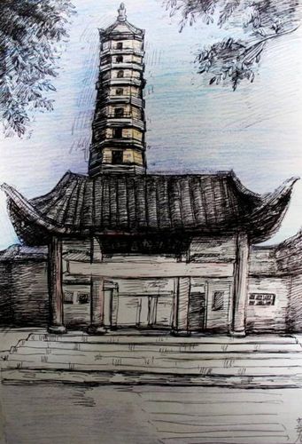 文峰塔简笔画手抄报 手抄报简单又漂亮