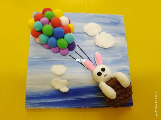 热气球创意_粘土_手工制作_热气球_彩泥_超轻粘土手工_兴趣爱好_手工