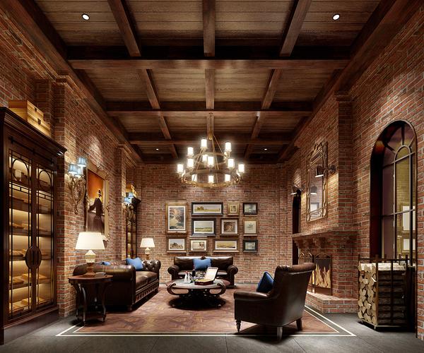 广州海伦堡雪茄房会所设计-vip区效果图