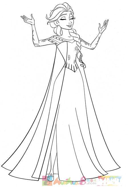 艾莎女王冰雪奇缘艾莎简笔画大全6