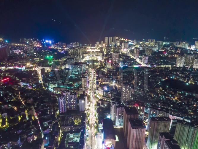 4k_航拍凯里市大十字夜景延时摄影_4096x3072_高清视频素材下载(编号