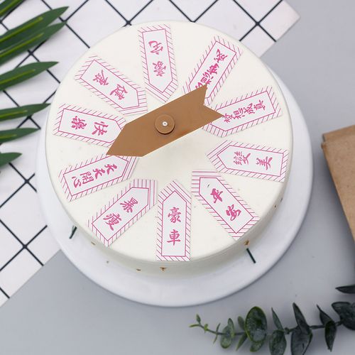 网红指南针转盘插件烘焙生日蛋糕装饰搞笑转动许愿节日装扮用品