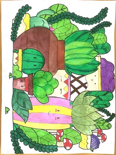 儿童画 植物_儿童画_油画棒画_母婴