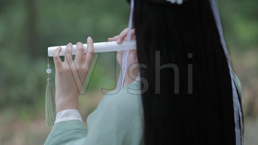 可商用原创国风古风人物吹笛子汉服_1920x1080_高清视频素材下载(编号