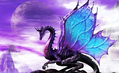 紫色飞龙 恐龙钻石画
