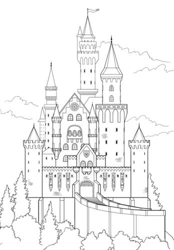 how to draw a castle
