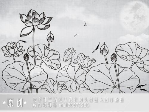 公园荷塘简笔画