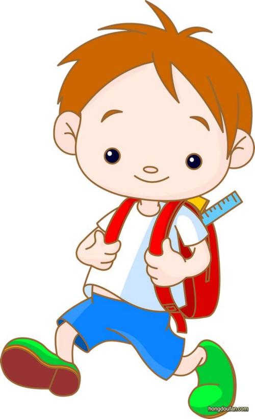 背着书包去上学的小男生卡通简笔画大全