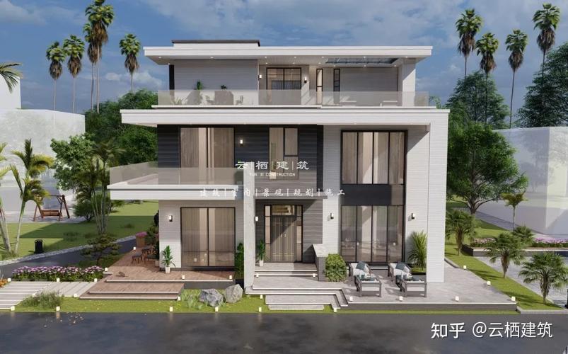 外立面采用白色作为主基调,以干净利落的线条勾勒出主体轮廓;终版的外