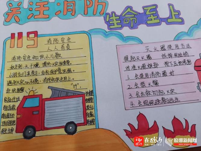 【校园动态】临沂十小九曲店举行消防安全手抄报比赛