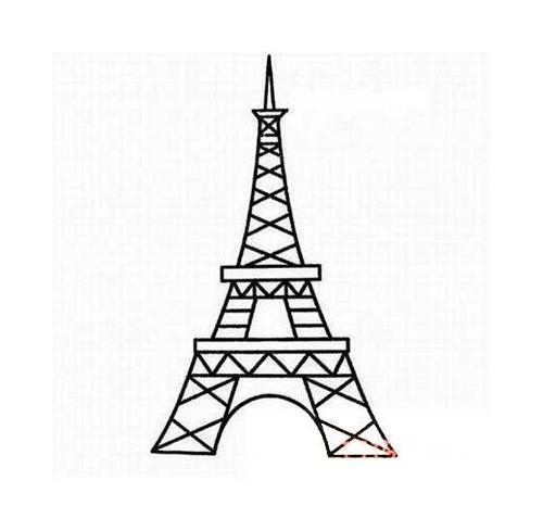埃菲尔铁塔的画法步骤简笔画绘画教程