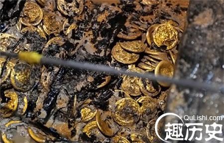 西汉古墓挖出黄金堆:马蹄金及75枚金饼