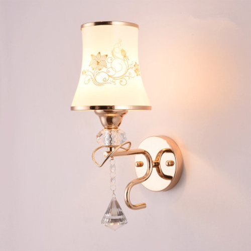 卧室床头灯楼梯壁灯led壁灯现代简约床头墙壁灯玫瑰贴花单头e14灯头无