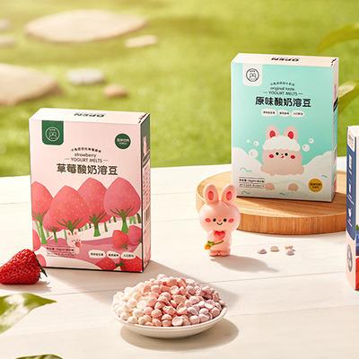 布拉粉小兔团团益生菌酸奶溶豆无白糖添加宝宝儿童零