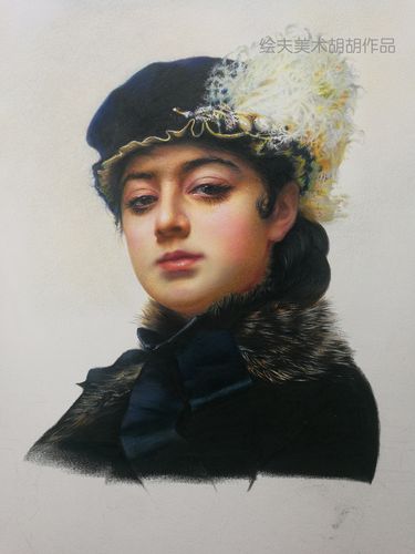 彩铅画无名女郎