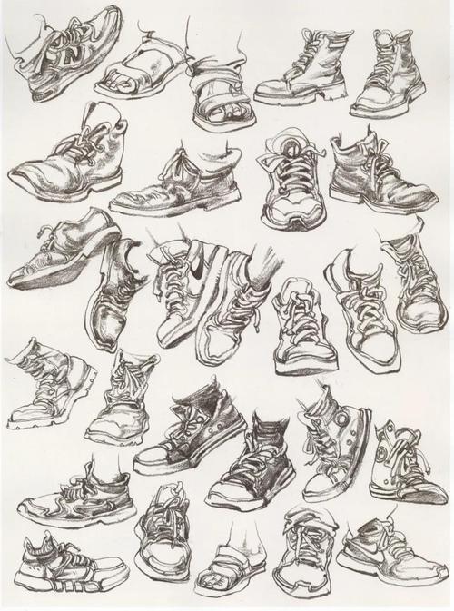 速写难题!送你一百双鞋子的范画,拿去练!