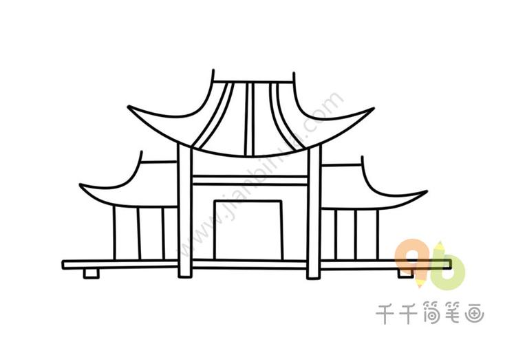 漂亮的寺庙简笔画