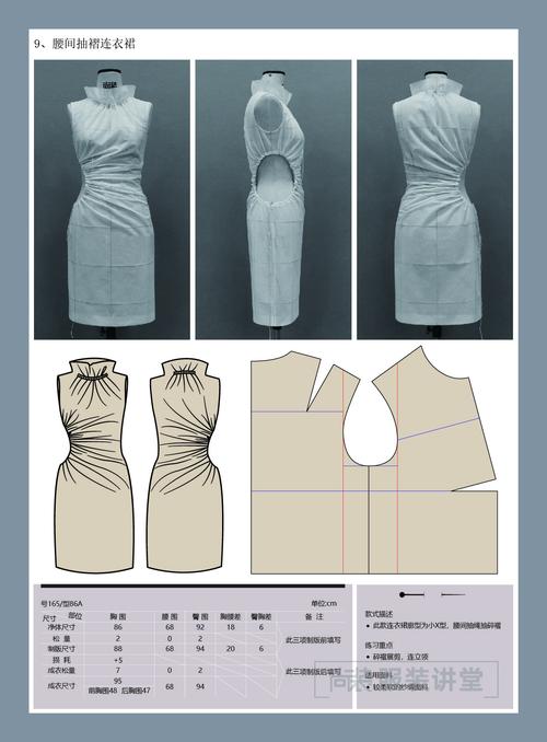 服装制版培训教程 | 腰间抽褶连衣裙
