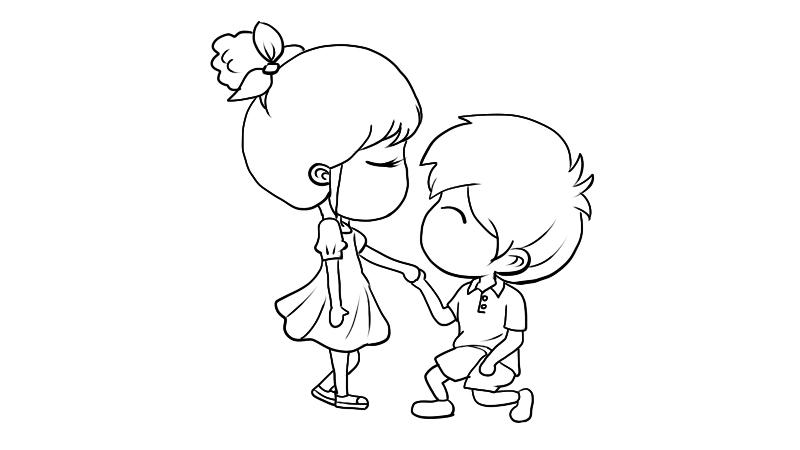 手绘情侣简笔画两个人手绘情侣的简单画法