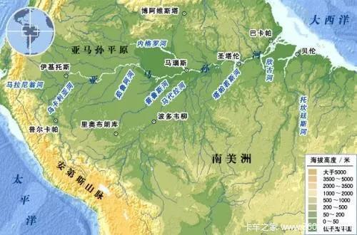 面积达7710万公顷,在南美洲仅次于巴西,贯穿南美大陆东西的亚马逊河也